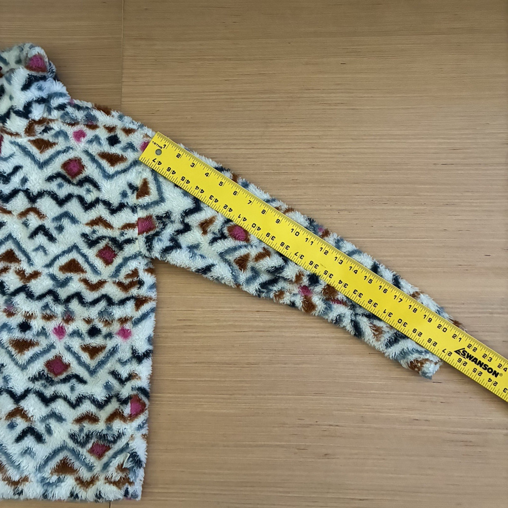 Eddie Bauer Women's Size XS 1/4 Zip Faux Fur Pullover Aztec Design Fuzzy Sweater - Picture 6 of 16